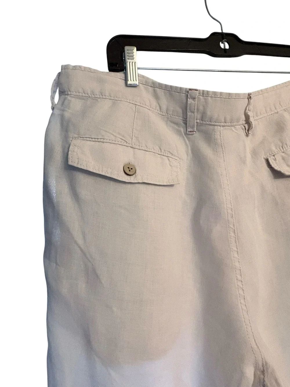 Tommy Bahama Cream Men's Casual Relax Fit Flat Front 100% Linen Shorts sz 36